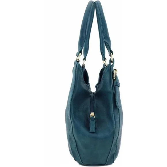 HOT Light weight 3 Compartment Faux Leather Medium Hobo Bag Teal Bags